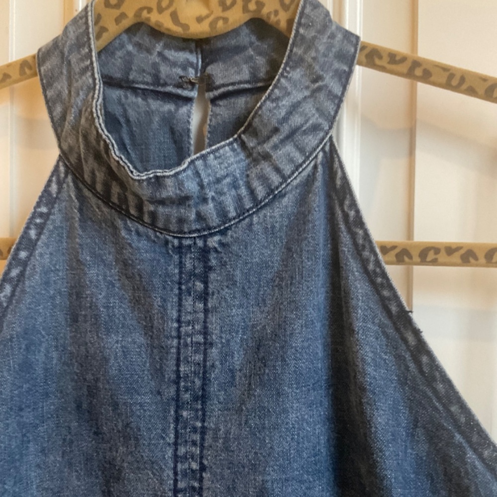 Denim mini halter dress size S - Picture 2 of 6